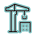 Icon of crane over a small building